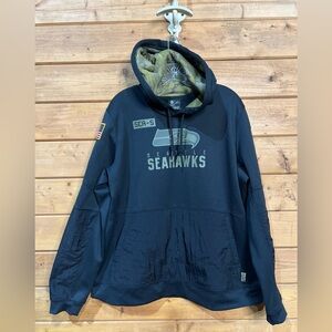 Nike NFL Salute to Service Seattle Seahawks Hoodie XXL Black Military Dri-Fit